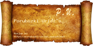 Porubszki Uriás névjegykártya